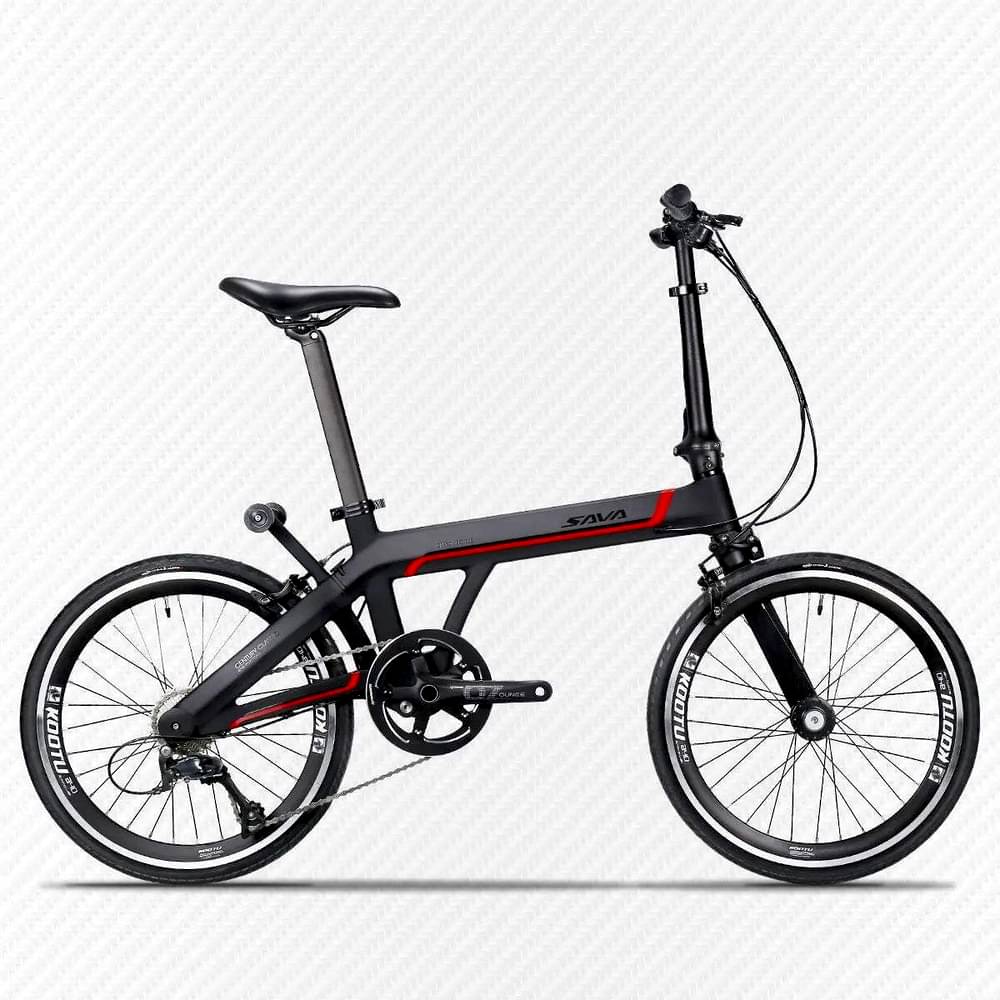 Image of SAVA Z3 Carbon fiber Folding Bike 20 inch Single Arm Foldable Bicycle Sora 9 Speed