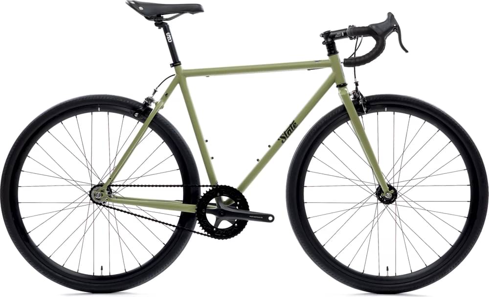 Image of State Bicycle Co. 4130 Matte Olive Fixed Gear / Single-Speed